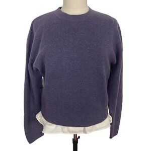 Vince Purple Sweater Womens Small Wool Alpaca Mohair Blouson Sleeve Boysenberry